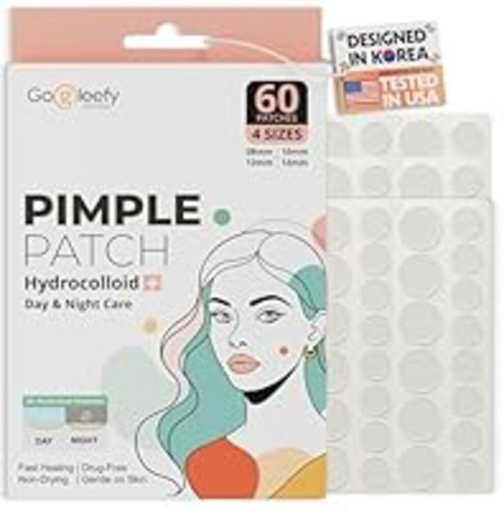 GoGleefy Pimple Patches for Face – Day & Night Acne Patches for Fast Healing, Skin Clarity – Invisible Hydrocolloid Patches, Waterproof Spot Treatment – All Skin Types Zit Patches of 60/120/180