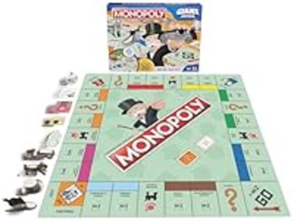 Spin Master Games, Monopoly Giant Edition, Classic Family Board Game for Indoor & Outdoor Play with Oversized Board, Screenless Activity, 2-4 Players, for Ages 6 & Up