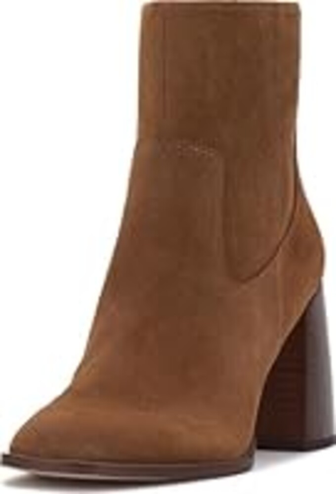Vince Camuto Women's Dayana Block Heel Ankle Bootie, Burnt Sugar, 8.5