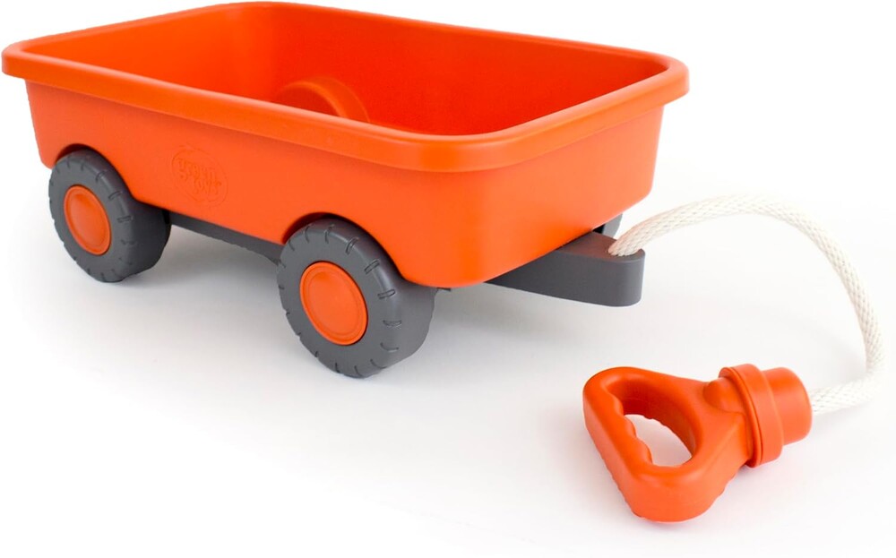 Green Toys Wagon, Orange CB - Pretend Play, Motor Skills, Kids Outdoor Toy Vehicle. No BPA, phthalates, PVC. Dishwasher Safe, Recycled Plastic.