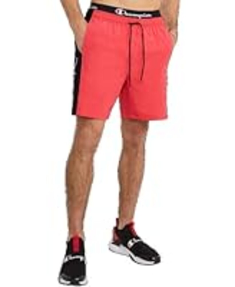 Champion Men's Shorts, Lightweight Shorts for Men, Hybrid Gym Shorts for Men, C Logo, Champion Script, 7"