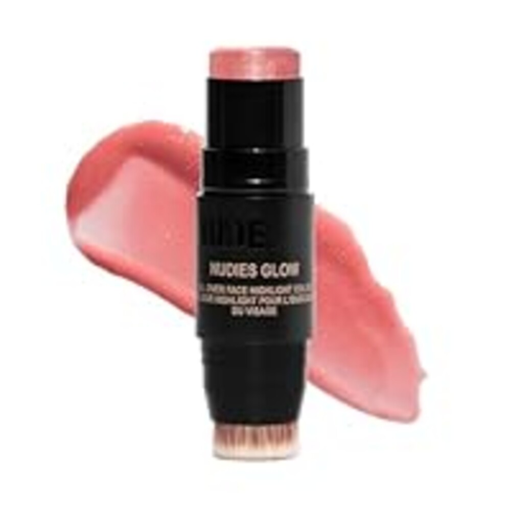Nudestix Nudies Glow Highlighter Stick – Multi-Use Cream Highlighter for Face, Eyes & Body with Built-In Brush | Dewy, Radiant Finish for All Skin Tones | Clean, Vegan, Travel-Friendly Makeup (I Dew)