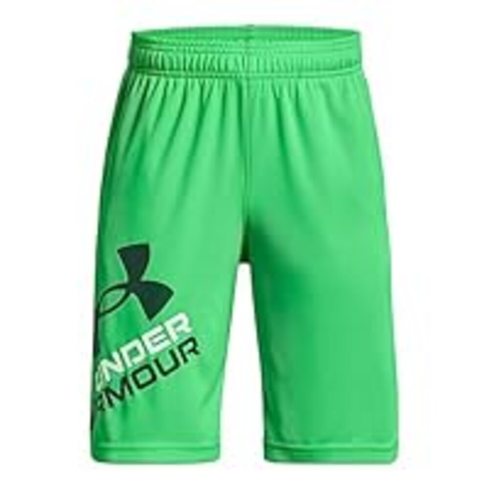 Under Armour Boys Prototype 2.0 Logo Shorts, (316) Green Screen / / Greenwood, X-Large
