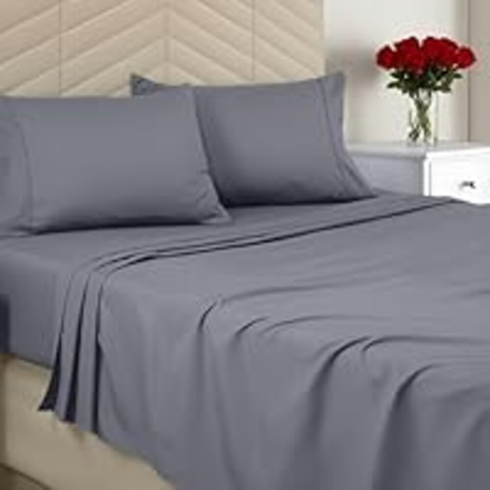 Utopia Bedding Queen Sheet Set – Brushed Microfiber – Ultra Soft Bed Sheets for Queen Size Bed Set – Deep Pocket, Wrinkle & Fade Resistant – Includes 1 Fitted, 1 Flat, 2 Pillowcases (Grey)