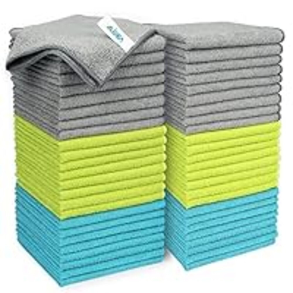 AIDEA Microfiber Cleaning Cloth-50PK, Soft Microfiber Towels for Cars, Absorbent Cleaning Rags, Lint-Free Streak-Free Wash Cloths for House, Kitchen, Window(12in.x12in)
