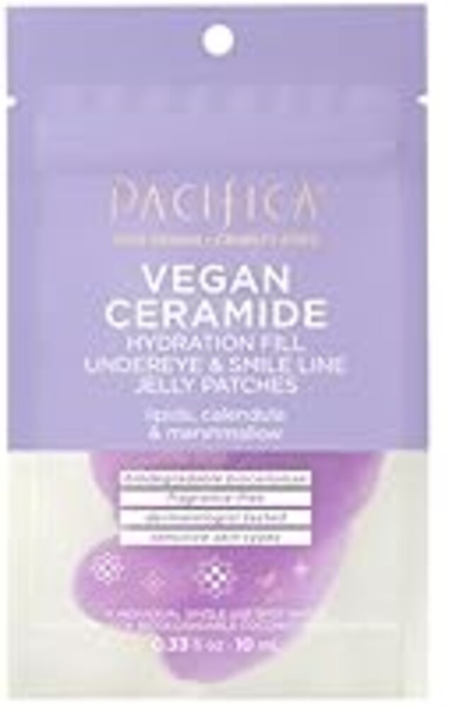 Pacifica Undereye Mask Vegan Ceramide Hydrating Jelly Eye Patches - Under Eye & Smile Line Masks for Fine Lines & Puffiness, Barrier Repair for Sensitive Skin, Fragrance-Free Vegan Clean Beauty