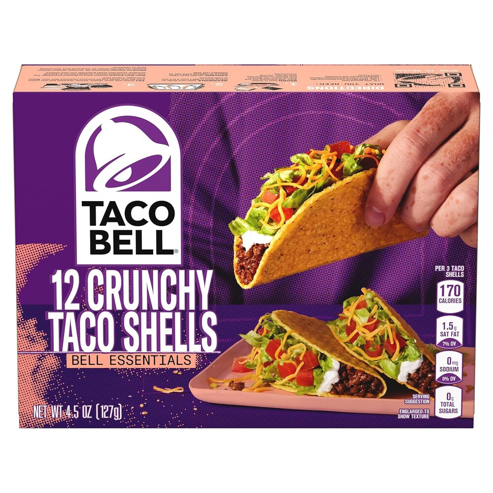 Taco Bell Crunchy Taco shells (4.5oz Boxes, Pack of 12)