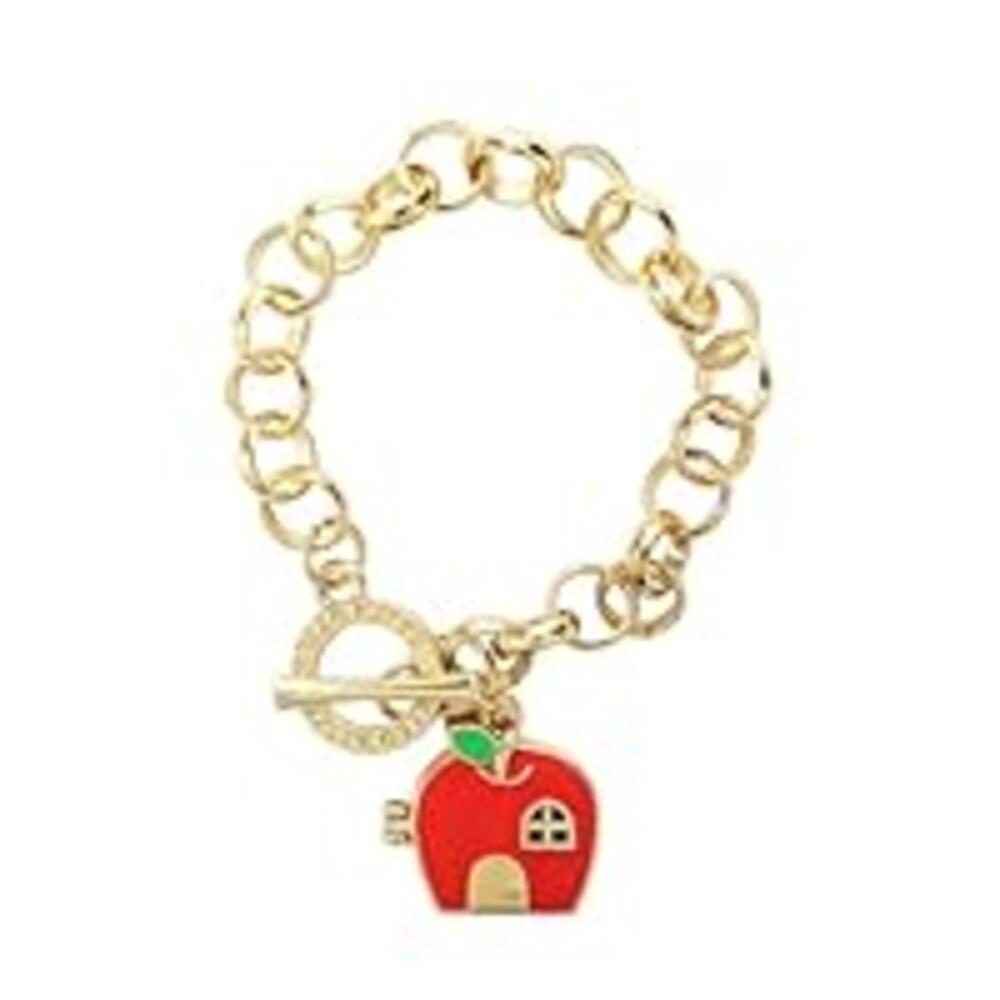 Bioworld Hello Kitty Apple House Gold Locket Bracelet