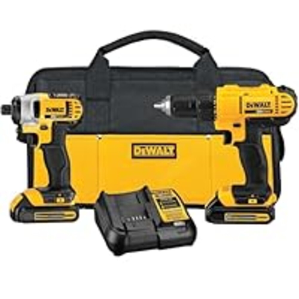 DEWALT 20V MAX Cordless Drill and Impact Driver, Power Tool Combo Kit , Includes 2 Batteries, Charger and Bag (DCK240C2)