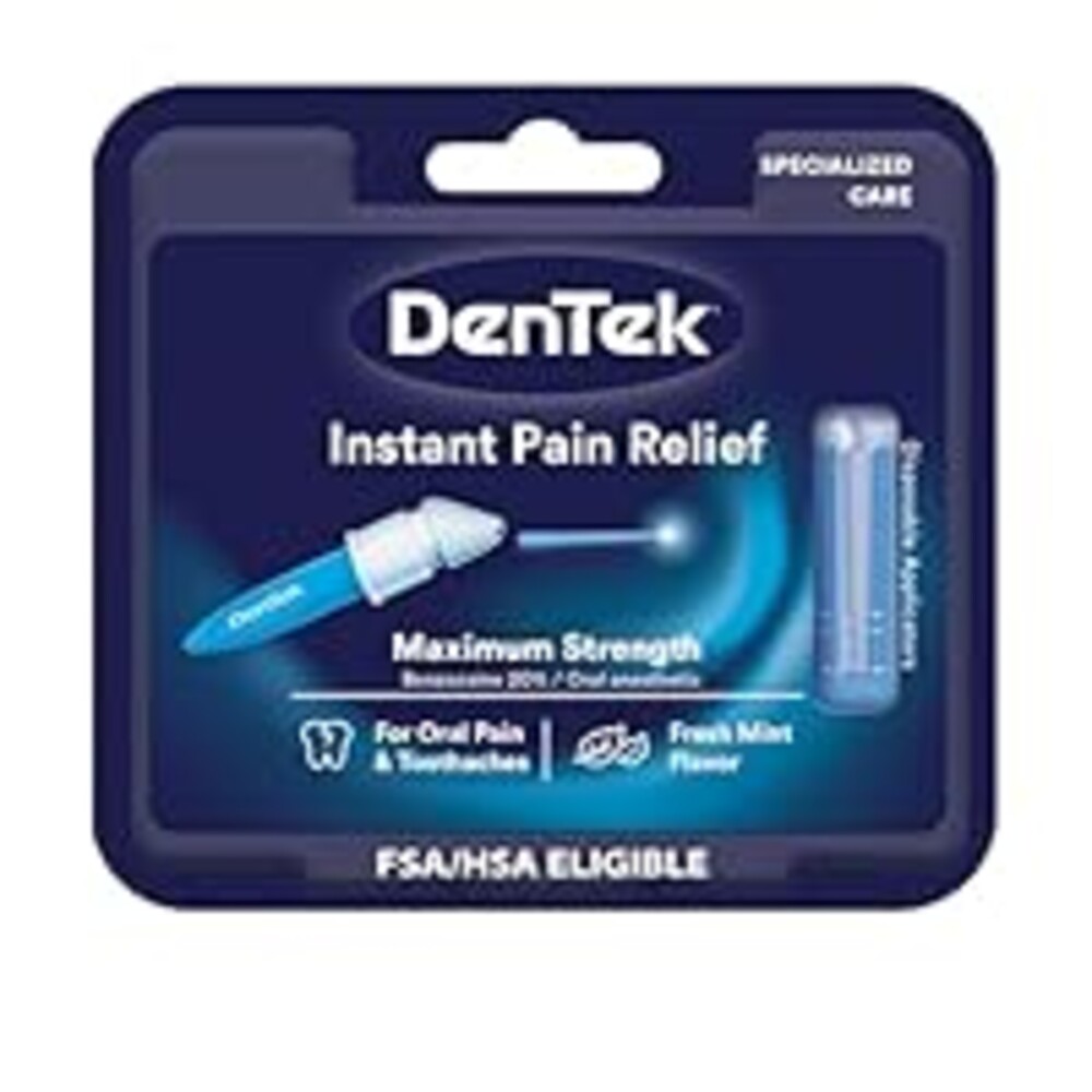 DenTek Instant Oral Pain Relief with Benzocaine for Toothache Pain Relief, 50 Disposable Applicators