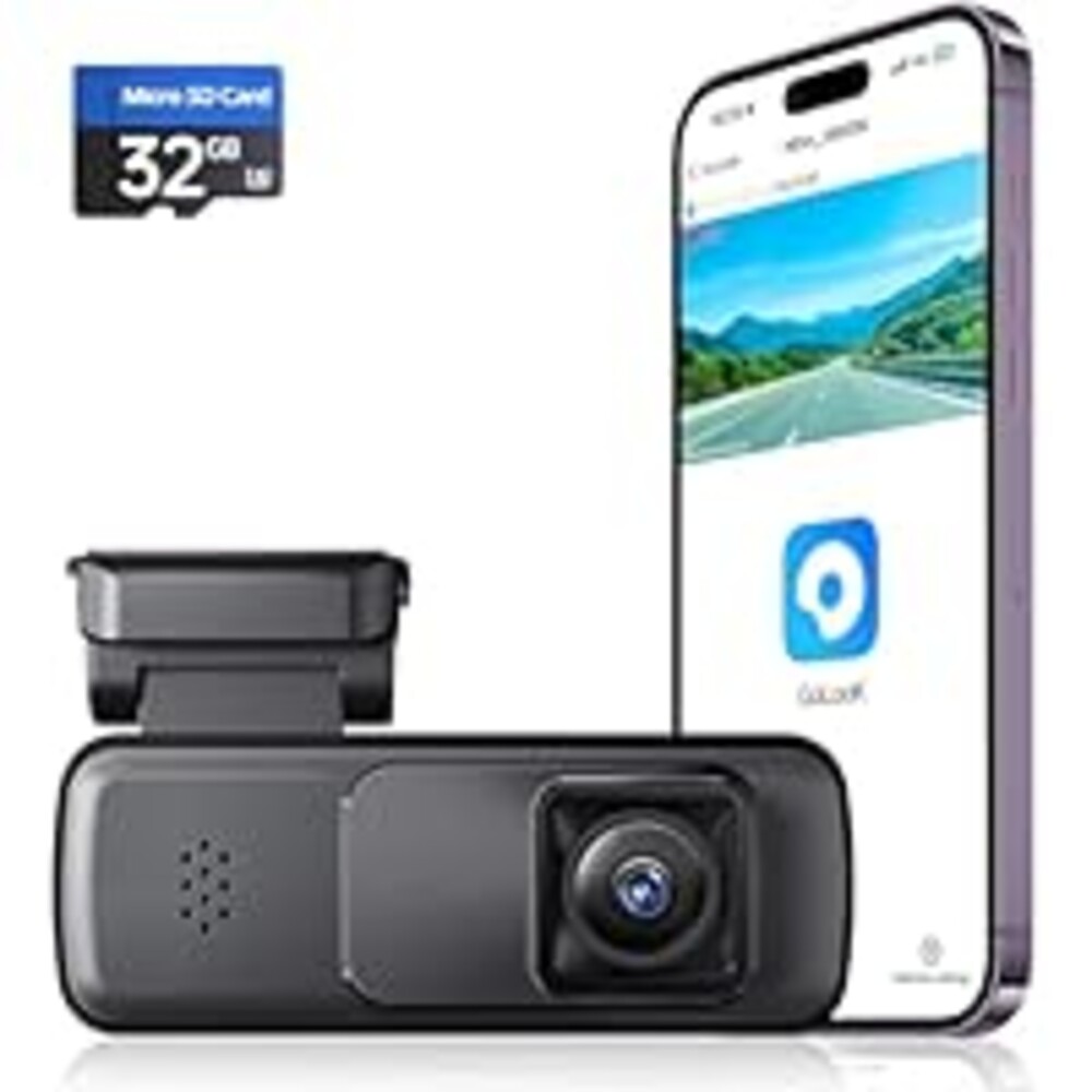 Mini Dash Cam Front 2K, Dash Camera for Cars,Dashcam Built-in WiFi Wireless with APP Control,Hidden-Style Single Car Camera, Included 32G Card, WDR, Night Vision, G-Sensor, 24H ParkingMode