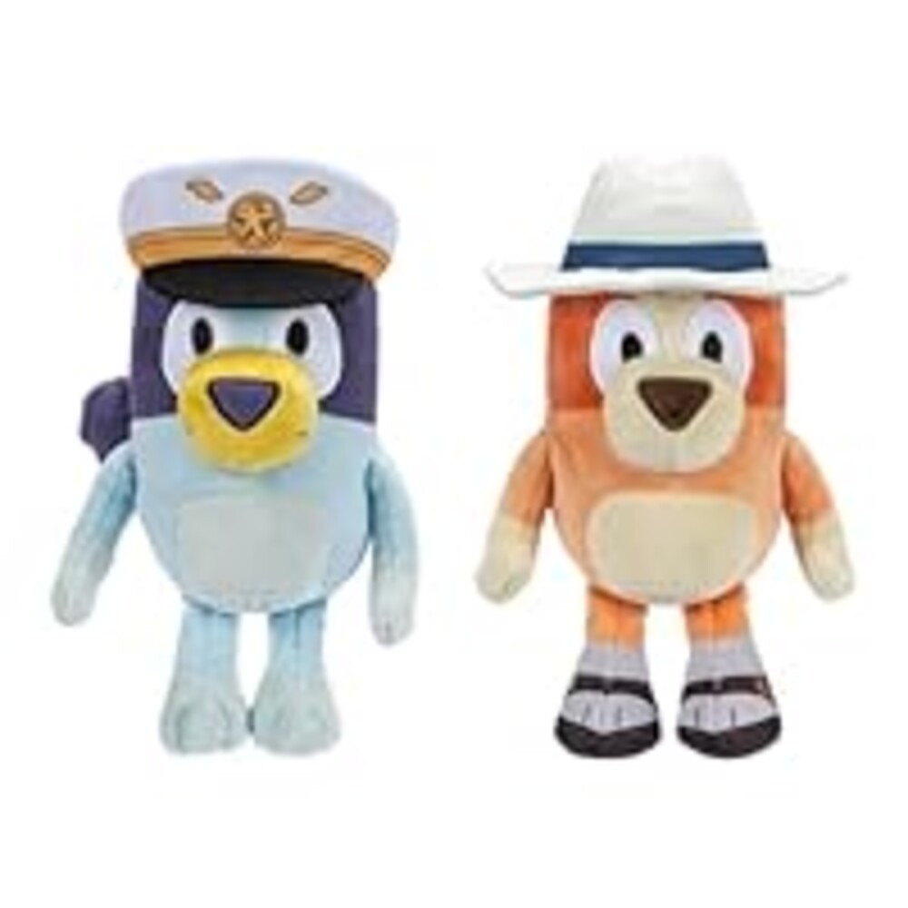 Bluey Plush Stuffed Animals Pack of 2, 16-23”, Soft, Captain and Holiday Plush Figure Toys, Cuddly Stuffed Animals for Kids Ages 3+