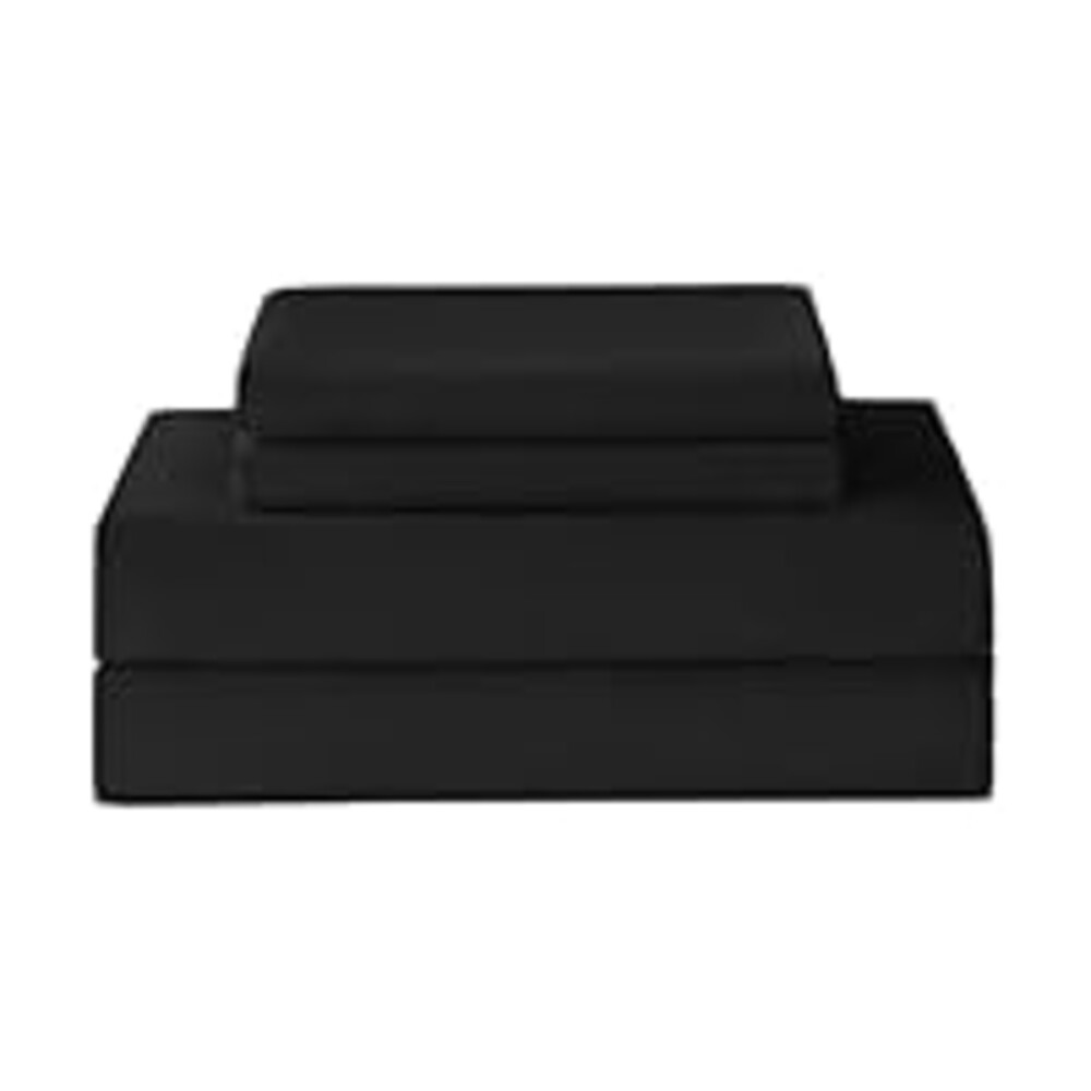 Yibeizi King Size Sheets Set Cooling Deep Pocket Bed Sheet Sets, Black Soft Microfiber Oeko-Tex Hypoallergenic Sheets & Pillowcases Wrinkle Free Bedsheets