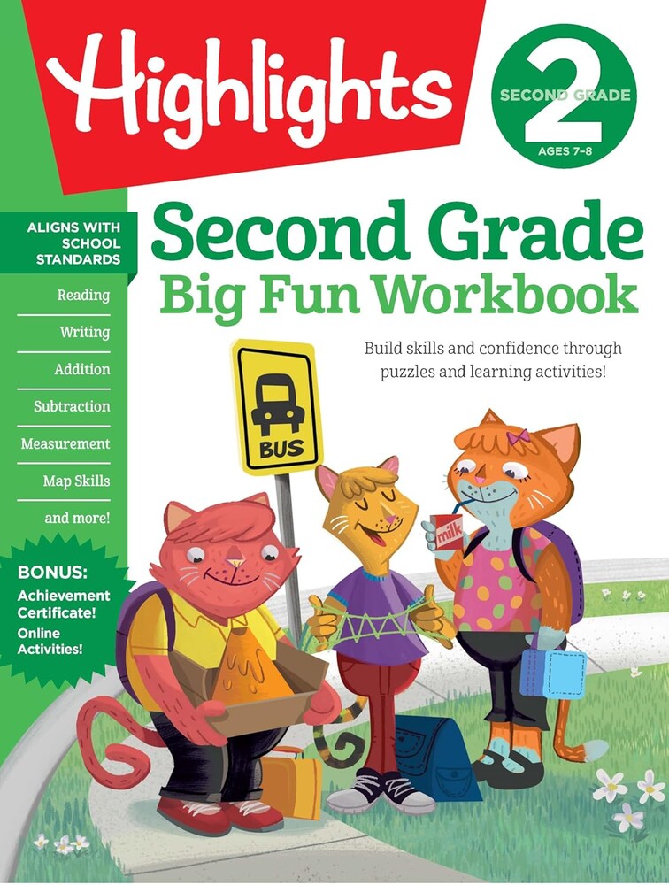 Second Grade Big Fun Workbook: Second Grade Curriculum Workbook for Kids, Practice Math, Reading, Writing, Spelling, Science and More
