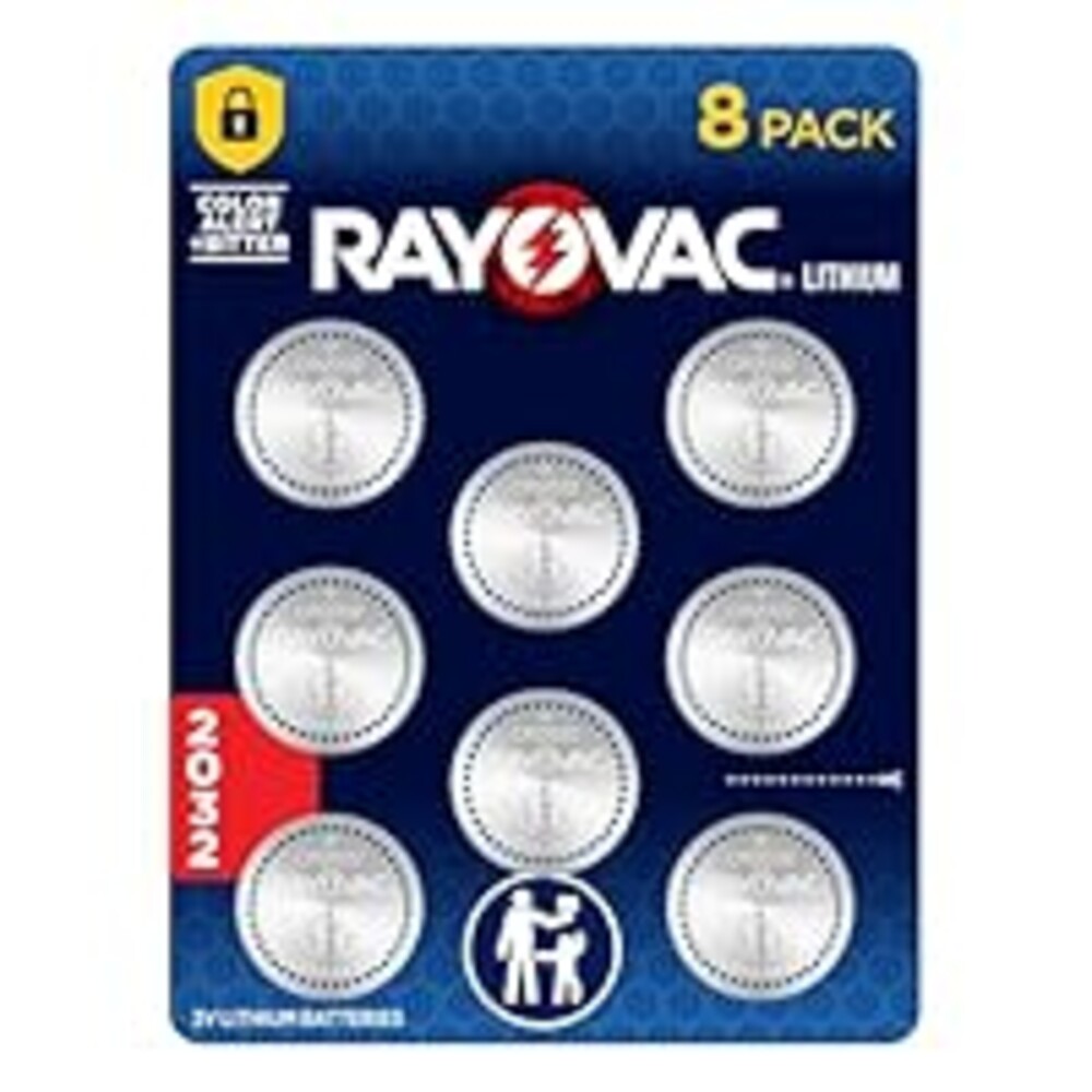 Rayovac Lithium Coin Cell Batteries Size 2032 3V, 8 Pack