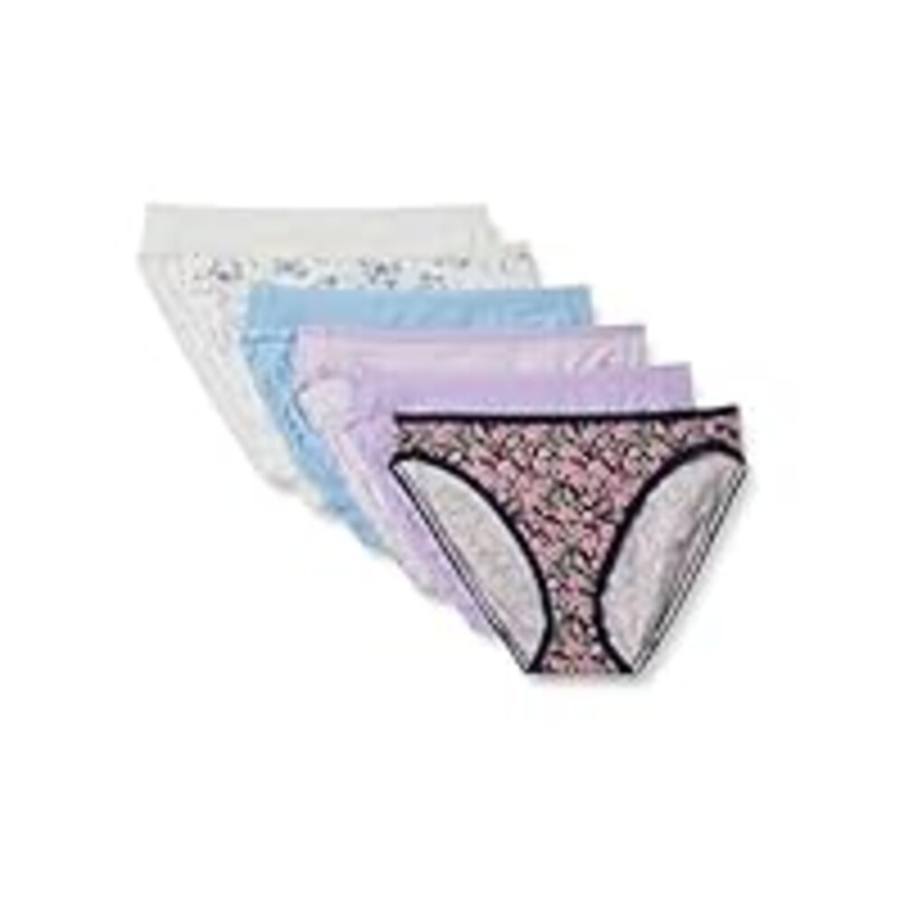 Amazon Essentials Women's Cotton High Leg Brief Underwear, Breathable, Pack of 6, Ditsy Floral/Mini Stripe/Wildflowers, X-Small