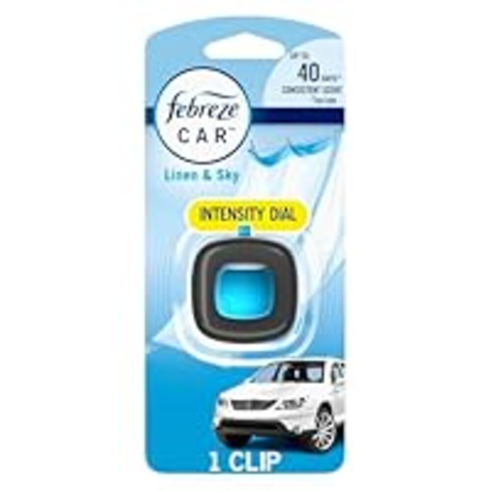 Febreze Car Air Freshener Vent Clip, Linen & Sky, 1 Count