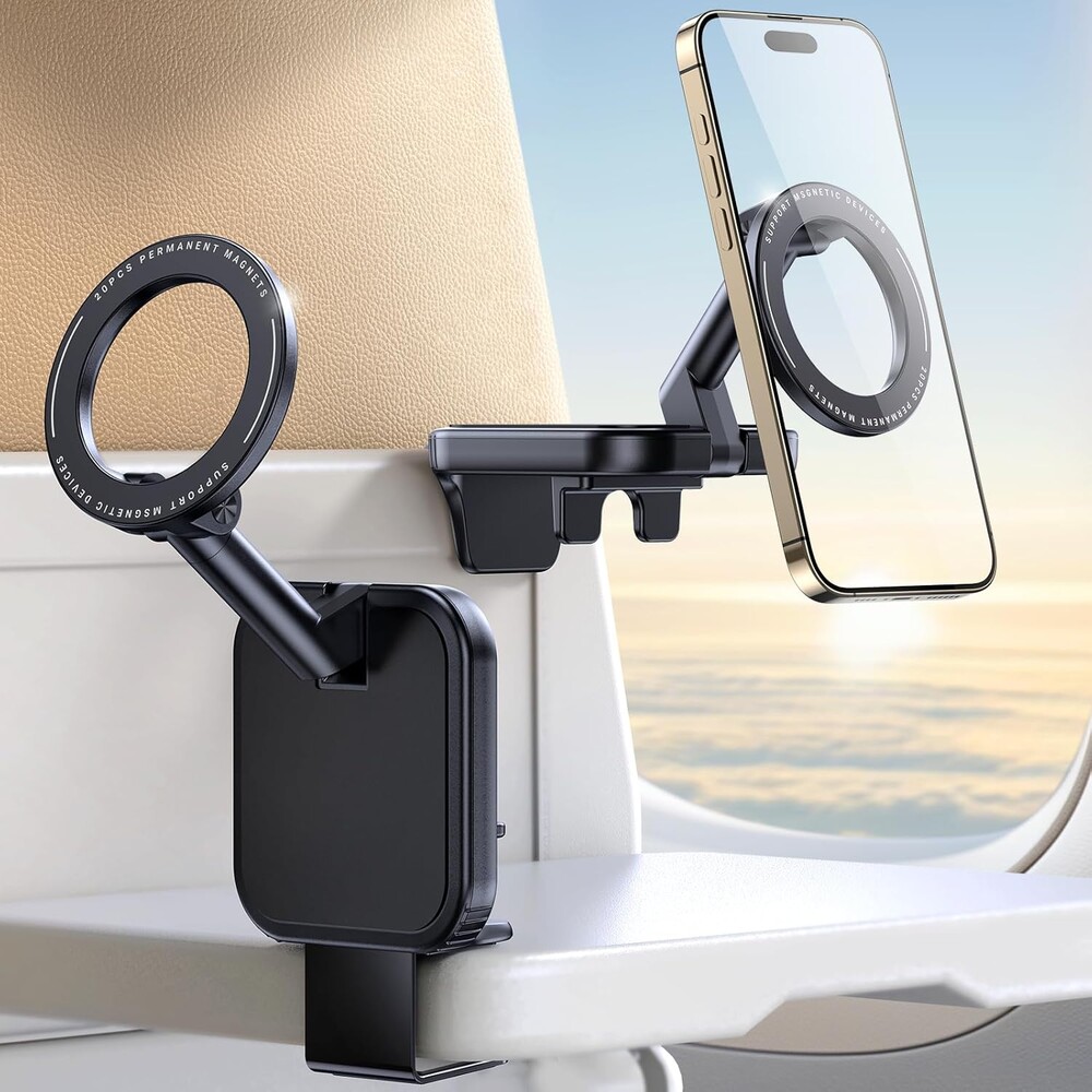 This Hill Airplane Phone Holder for Magnetic Accessories, Universal Flight Travel Phone Holder Mount for Beach Vacation Cruise Traval Essentials Recording Compatible with iPhone 12-17 Series