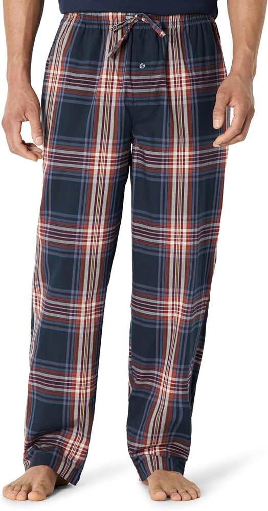 Amazon Essentials Men's Cotton Poplin Straight-Fit Pajama Pants with Drawstring Elastic Waist