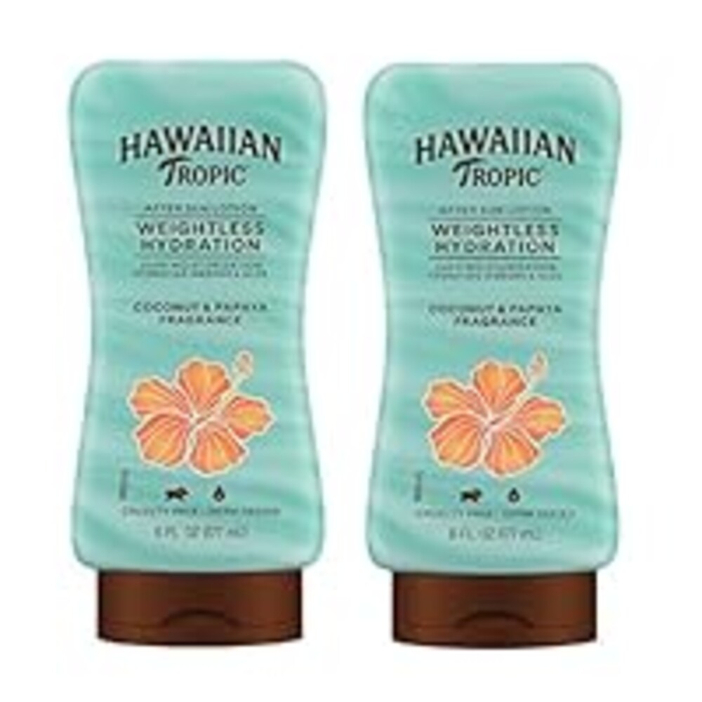 Hawaiian Tropic Weightless Hydration After Sun Lotion with Aloe, 6Fl Oz Twin Pack, Hawaiian Tropic Lotion, Moisturizing Lotion, After Sun Care, After Sun Moisturizer, 6Fl Oz each