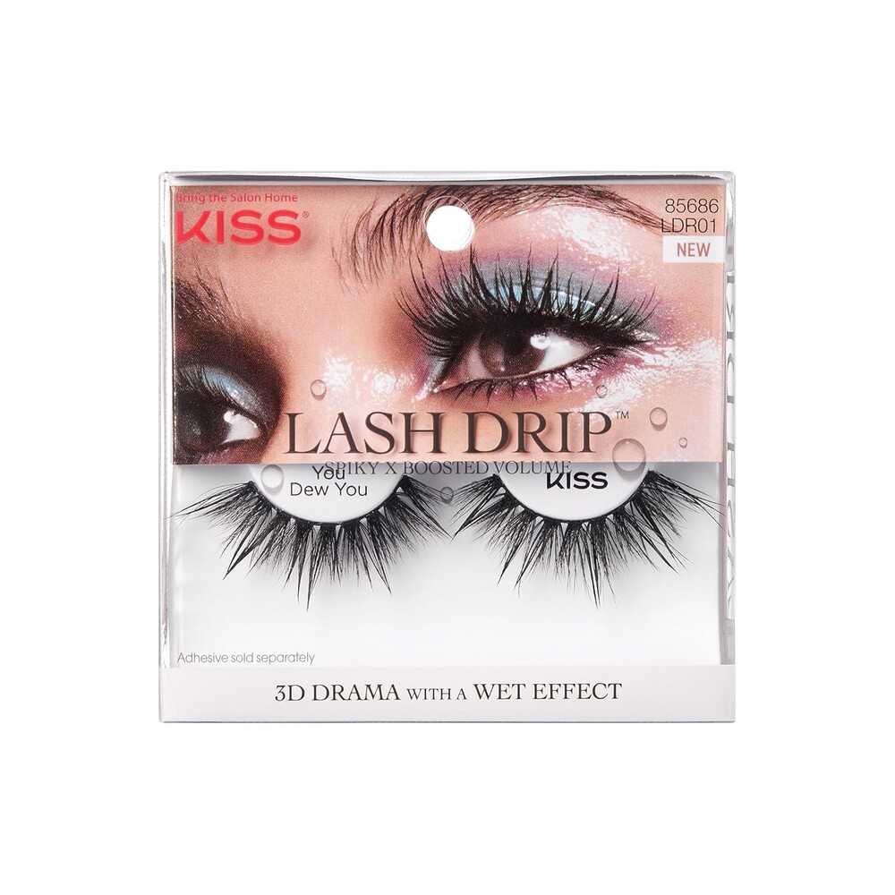 KISS Lash Drip, False Eyelashes, 'You Dew You', 14mm, Includes 1 Pair Of Lash, Easy to Apply, Reusable Lash Clusters