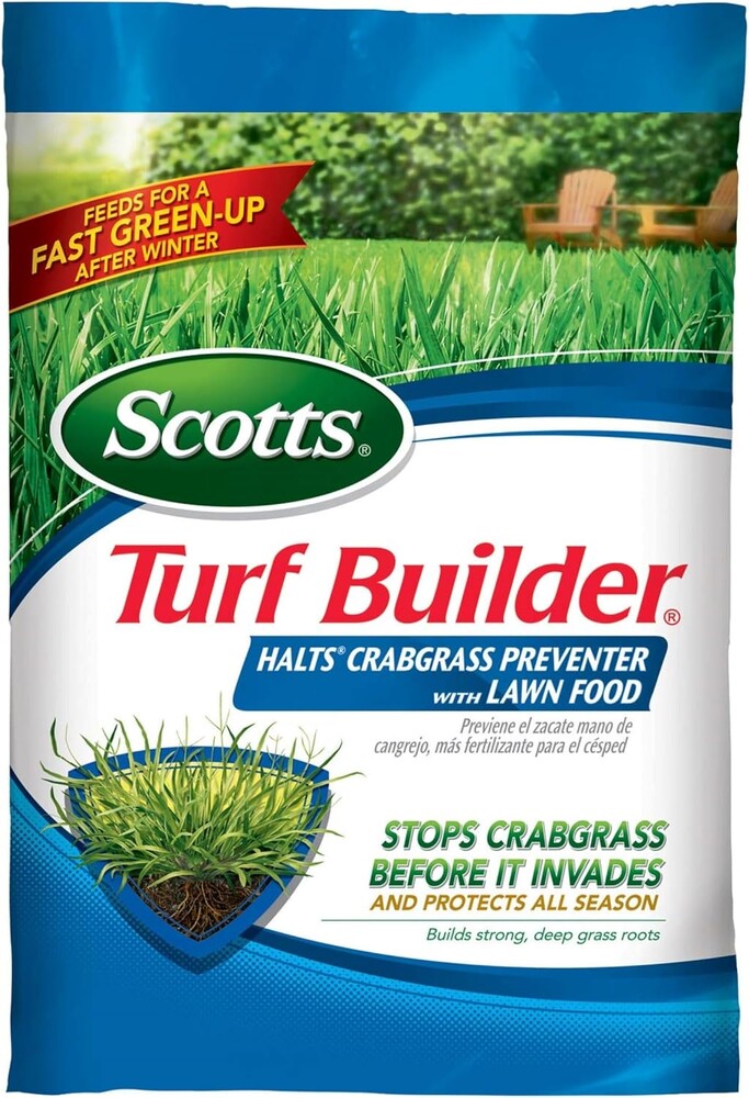 Scotts Turf Builder Halts Crabgrass Preventer with Lawn Food - Pre-Emergent Weed Killer, Lawn Fertilizer, 5,000 sq. ft., 13.35 lb