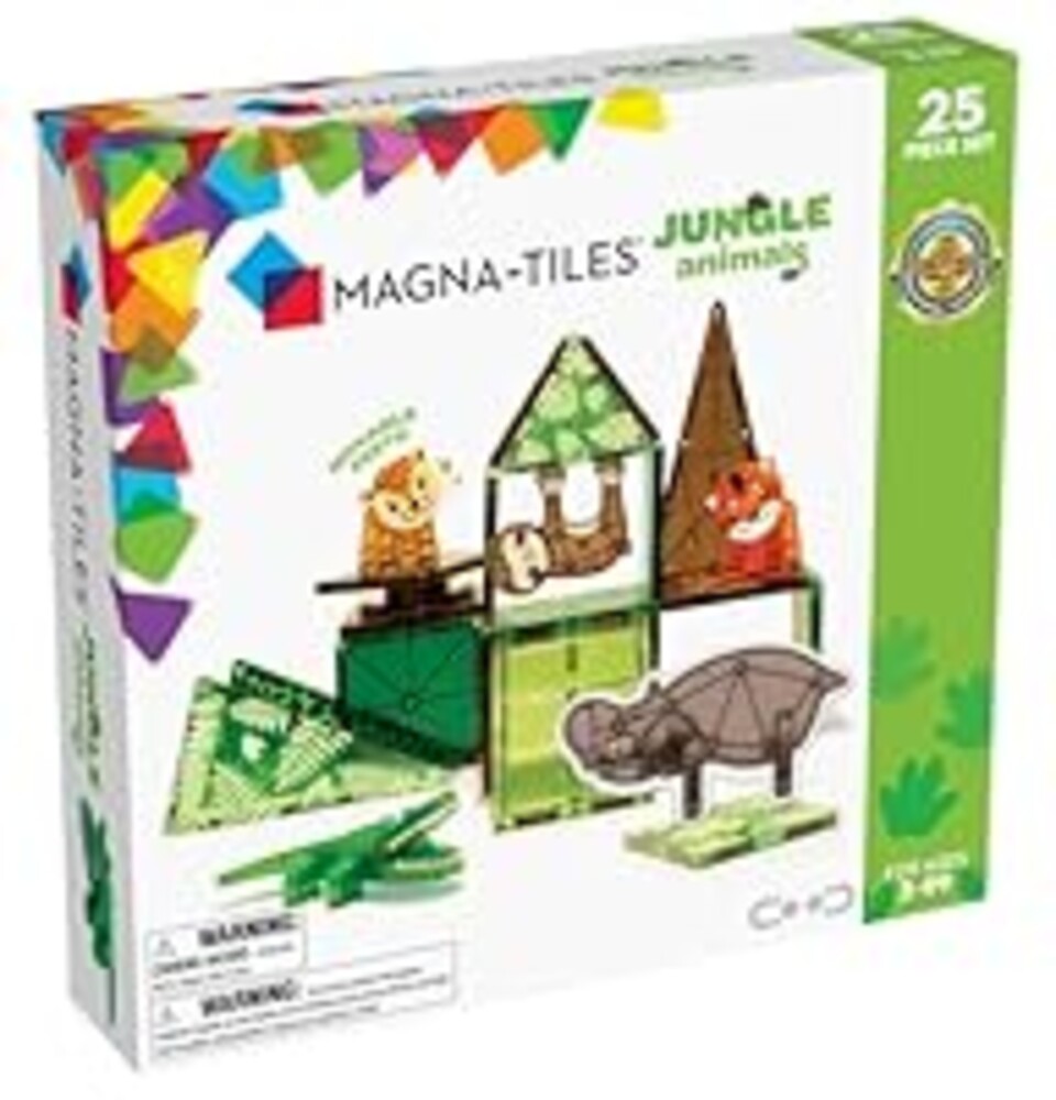 MAGNA-TILES Jungle Animals 25-Piece Magnetic Construction Set, The ORIGINAL Magnetic Building Brand