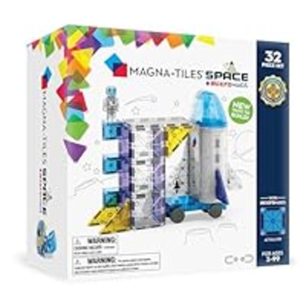 Magna-Tiles Space 32-Piece Magnetic Construction Set, The Original Magnetic Building Brand