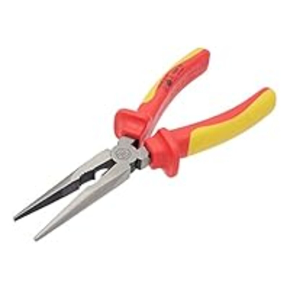 MichaelPro 8" Insulated Long Nose Pliers, VDE Certified 1000V Rated, Electrician Tool for Electric Vehicle Repair & Wiring, Hardened Steel Jaws HRC58-62, Anti-Slip Grip for Electrical Work | MP003067