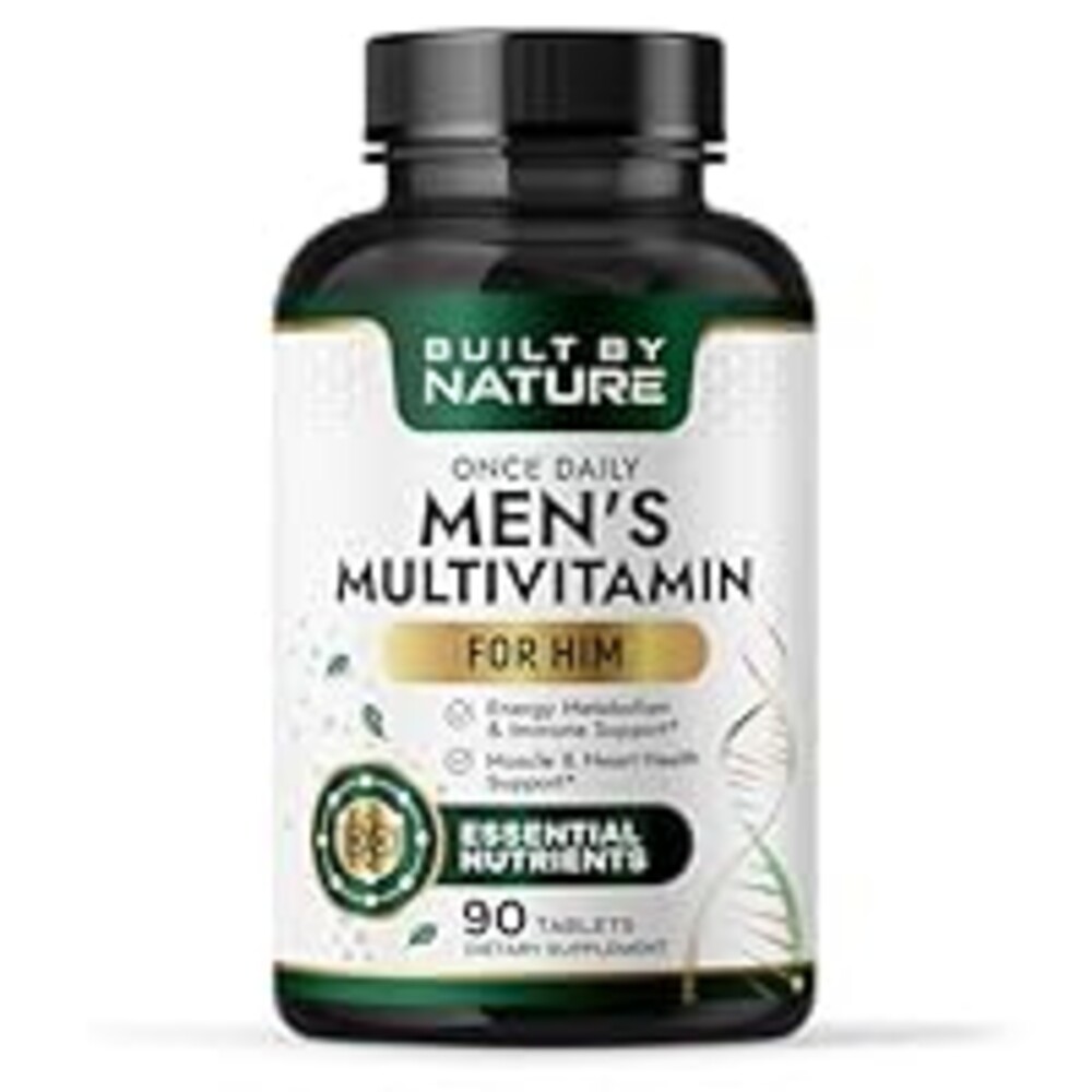 Built by Nature Multivitamin for Men – Mens Multivitamins & Vitamins for Men – Daily Immune, Energy & Heart Health Support – Once Daily Mens Multivitamin Supplement – 90 Tablets