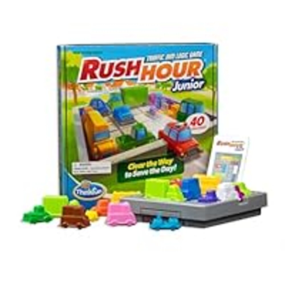 ThinkFun Rush Hour Junior - Classic Traffic Jam Logic Game - New Look for 2024 - STEM Toy for Kids - Engaging Puzzles for Ages 5 and Up - Junior Edition - MESH Accredited