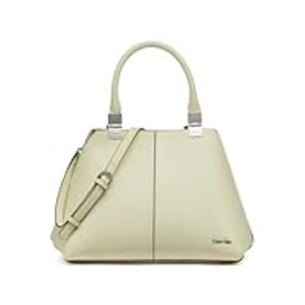 Calvin Klein Women's Granite Geometric Satchel – 2 in 1, Endive, One Size