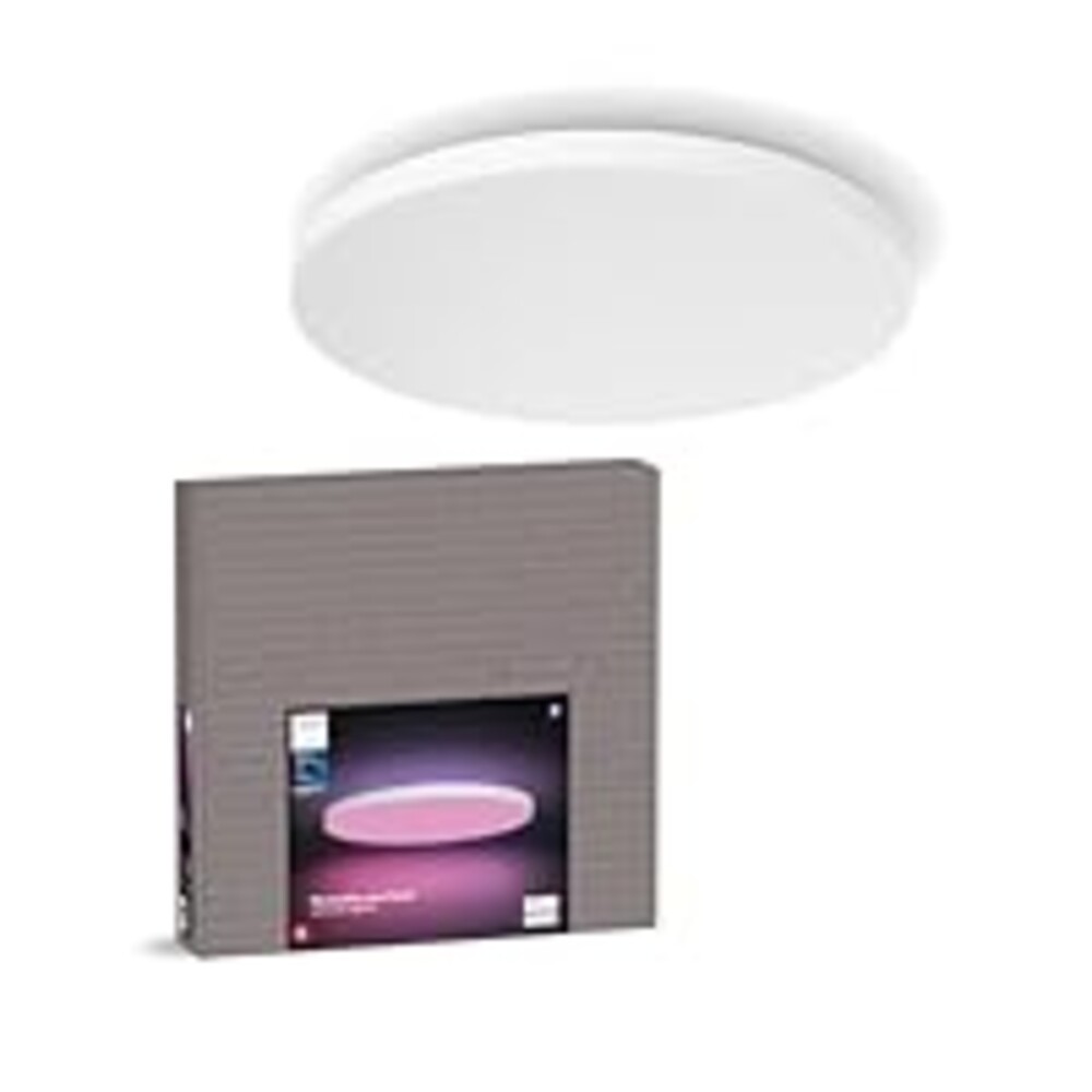 Philips Hue Datura Smart Ceiling Panel (Large Round 2.49 in x 22.60 in) White & Color Light, Bluetooth Compatible, Voice Control with Alexa, Apple Home & Google Assistant