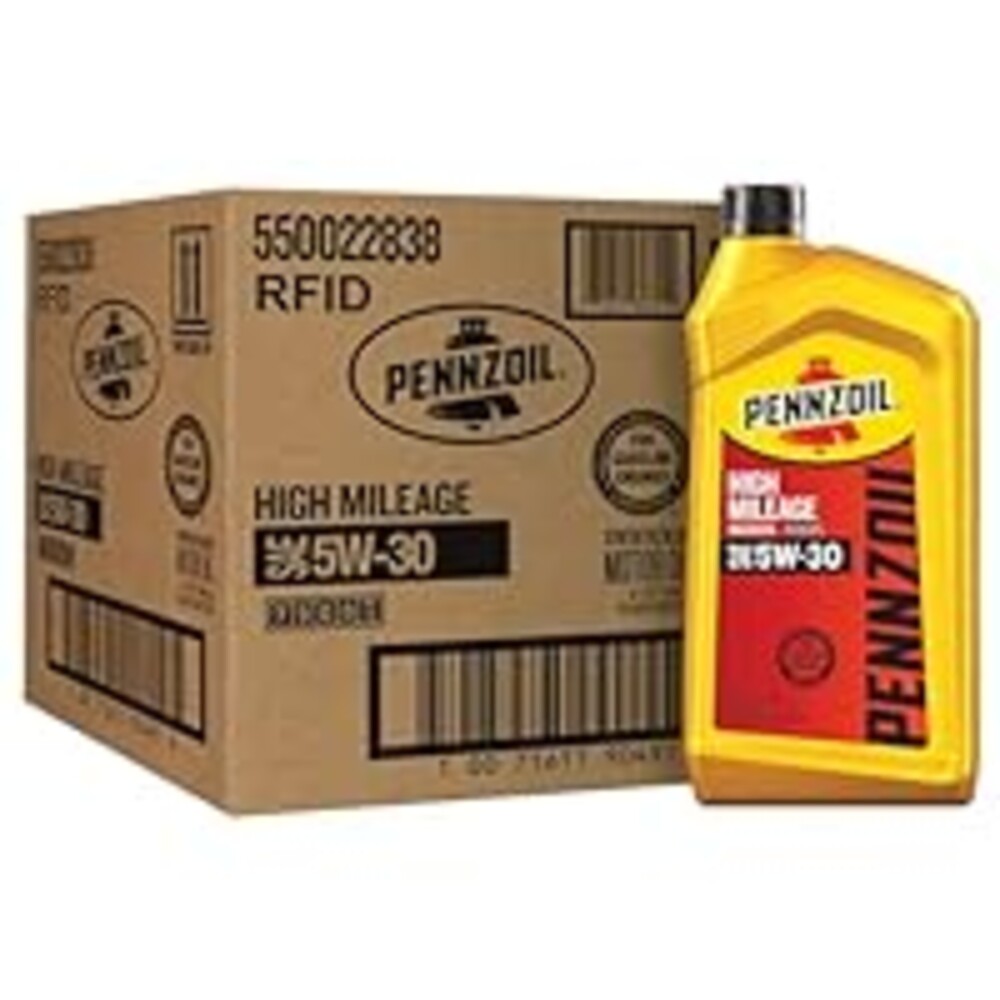 Pennzoil High Mileage 5W-30 Motor Oil, 1 Quart (6 Pack)