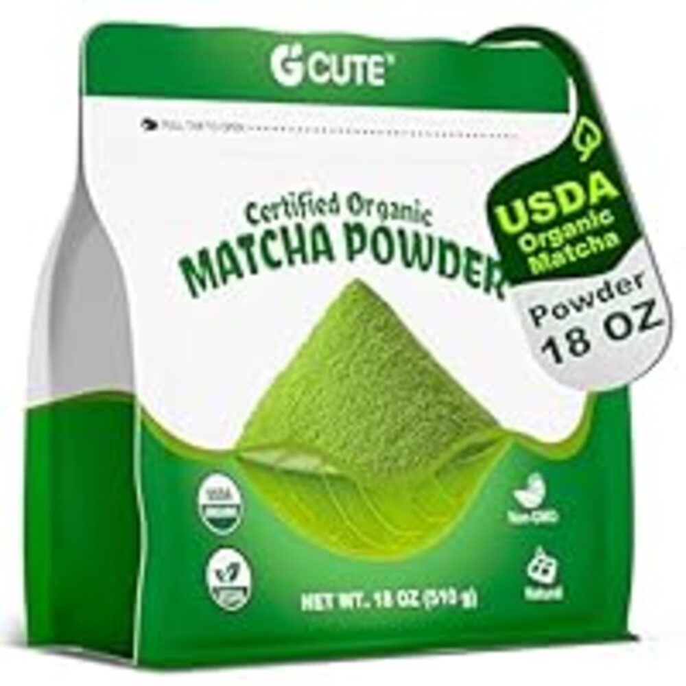 Organic Matcha Powder, 18 oz | Natural Drinks Pure Tea Powder | Organic Certification & Non-GMO | for Matcha Latte, Smoothies, Baking, and Beverage Preparation | Gluten-Free & Vegan