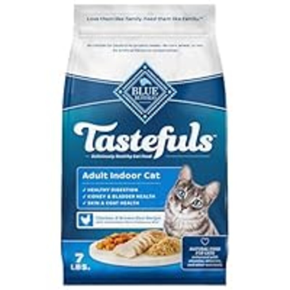 Blue Buffalo Tastefuls Natural Dry Food for Adult Indoor Cats, Chicken & Brown Rice Recipe, 7-lb. Bag