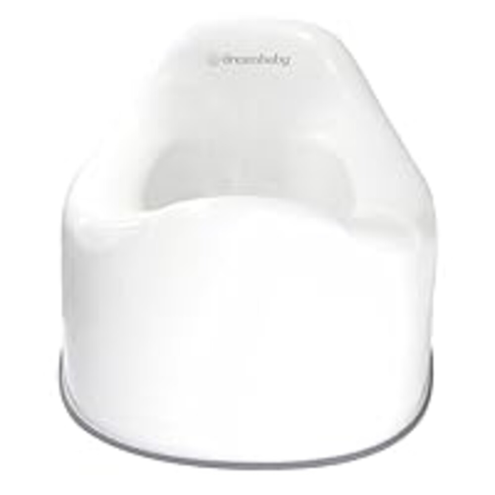 Dreambaby My First Stage Potty, Anti Slip Potty, Compact and Lightweight, Anti Splash Guard, 18 Months to Maximum 25kg - Bright White/Grey