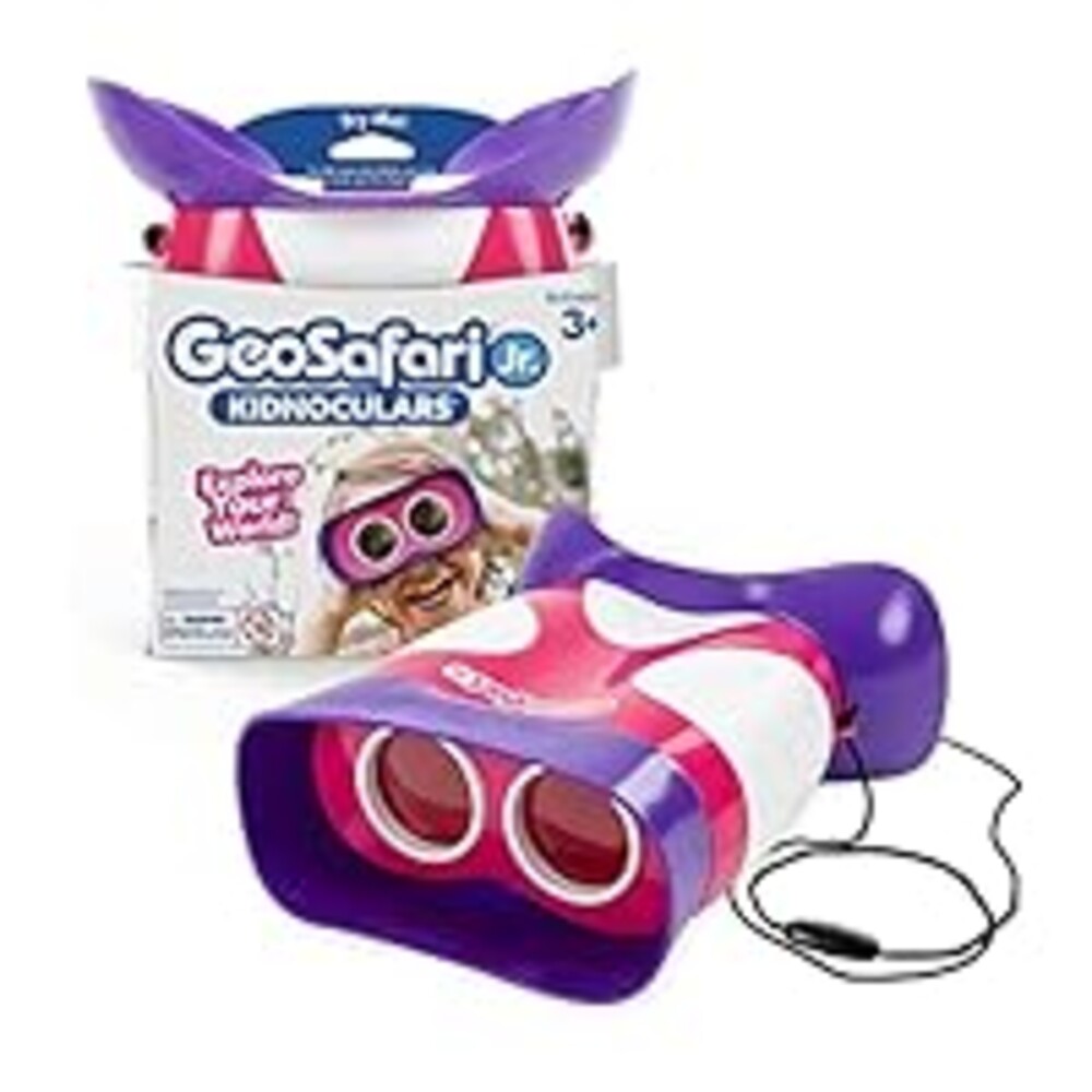 Educational Insights GeoSafari Kidnoculars Pink - Toy Binoculars for Kids, Outdoor Toys for Kids Ages 4-8, Toddler Camping and Nature Toys, Lightweight Binoculars with Neck Strap, Bird Watching Gear