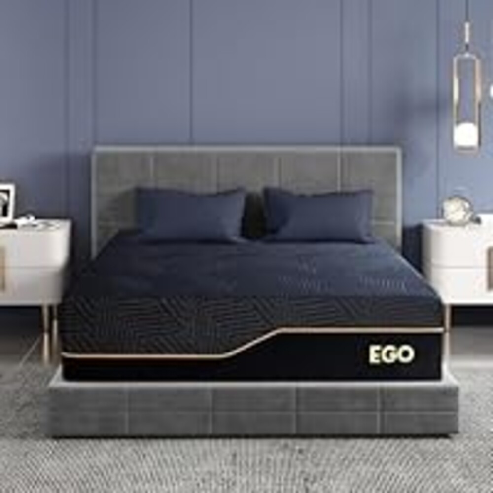 EGOHOME 14 Inch King Size Memory Foam Mattress for Back Pain, Cooling Copper Gel Bed in a Box, Foam Made in USA, CertiPUR-US Certified, Therapeutic Medium Firm, 76x80x14 Black