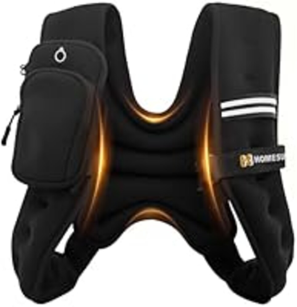 HOMESURE Weighted Vest with Reflective Stripe, Black, 10 lbs