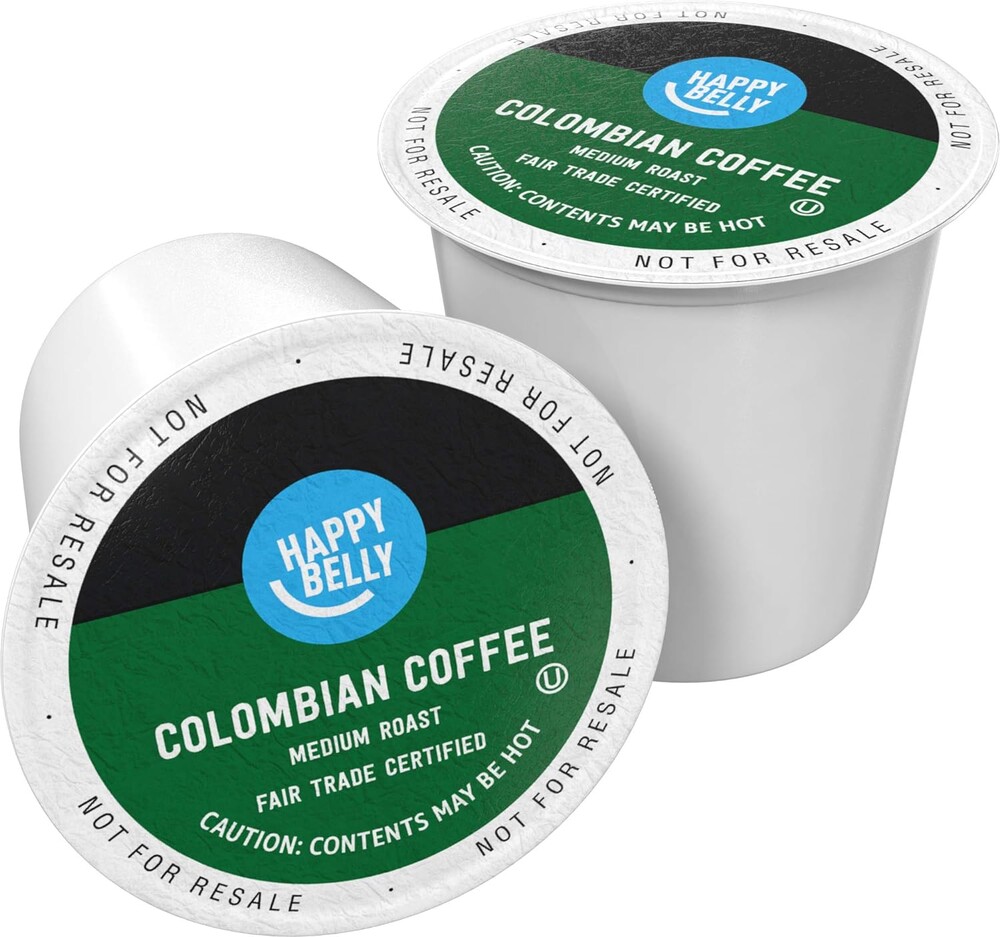 Amazon Brand - Happy Belly Medium Roast Coffee Pods, Colombian, Compatible with Keurig 2.0 K-Cup Brewers, 100 Count