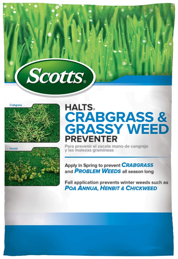 Scotts Halts Crabgrass & Grassy Weed Preventer - Pre-Emergent Weed Killer for Lawns, For Up To 10,000 sq. ft. of Lawn Care, 20.12 lbs.