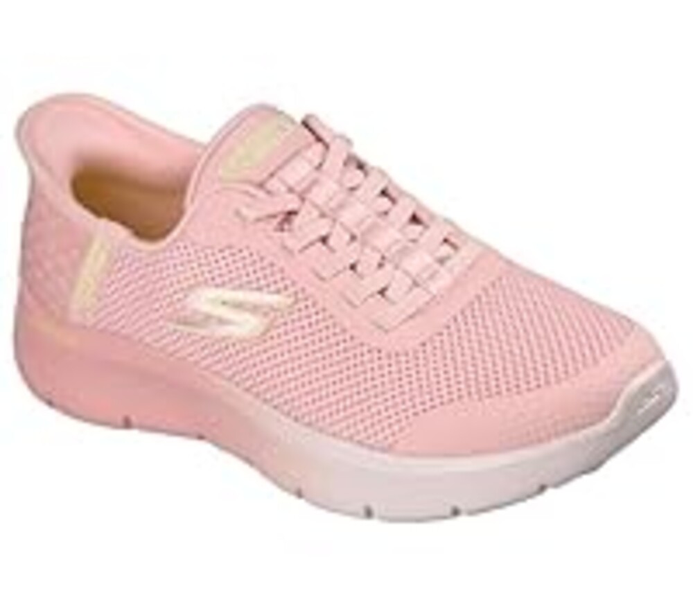Skechers Women's Go Walk Flex Hands Free Slip-Ins-Grand Entry Sneaker, Pink/Lime, 8