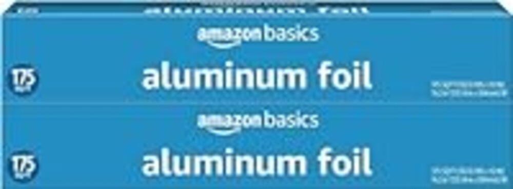 Amazon Basics Aluminum Foil for Cooking, Roasting and Food Wrap, 175 Sq Ft, Pack of 2