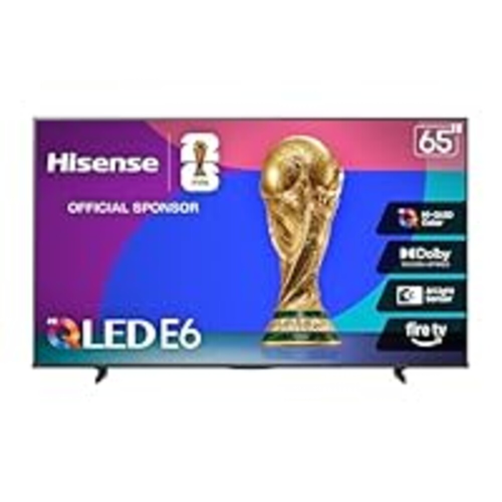 Hisense 65" E6 Cinema Series Hi-QLED 4K UHD Smart Fire TV (65E6QF, 2025 Model) -AI Light Sensor, Dolby Vision · Atmos, Voice Remote with Alexa, Motion Rate 120, HDR 10+ Adaptive, Game Mode Plus