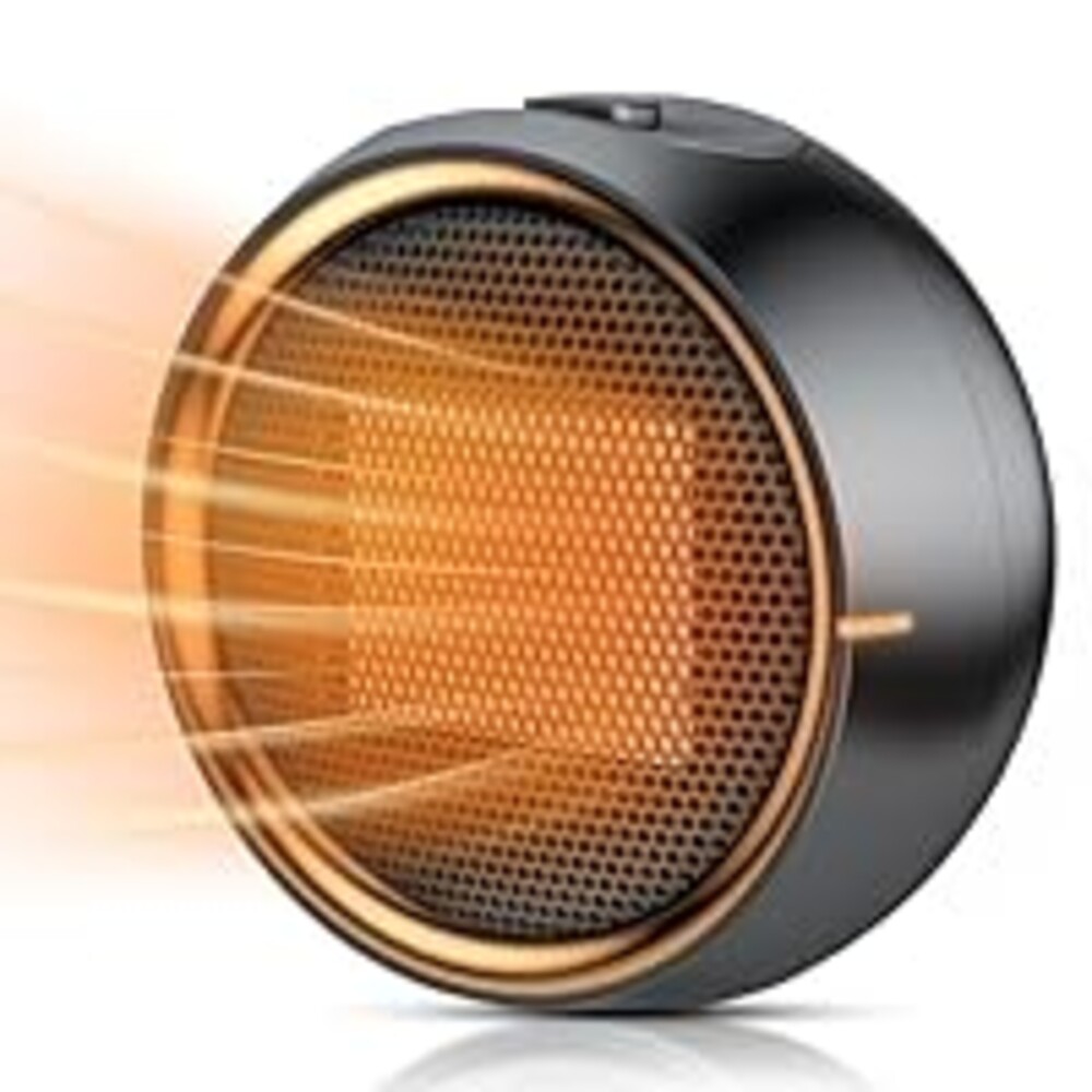 ASNUG Space Heater, Portable Electric 500W PTC Ceramic Heaters for Indoor Use, Efficient Fast Heating, Tip-Over & Overheat Protection, Quiet Small Mini Desk Heater for Bathroom Home Office Bedroom