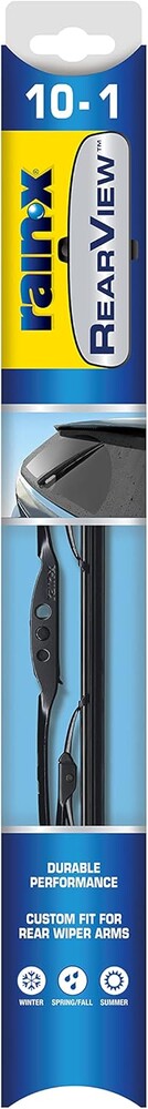 Rain-X 850019 RearView 10-1 Rear Wiper Blade, 10 Inch Conventional Rear Wiper Blade, Fits J-Hook (Pack Of 1), Automotive Replacement Wiper Blades That Meet Or Exceed OEM Quality And Design Standards