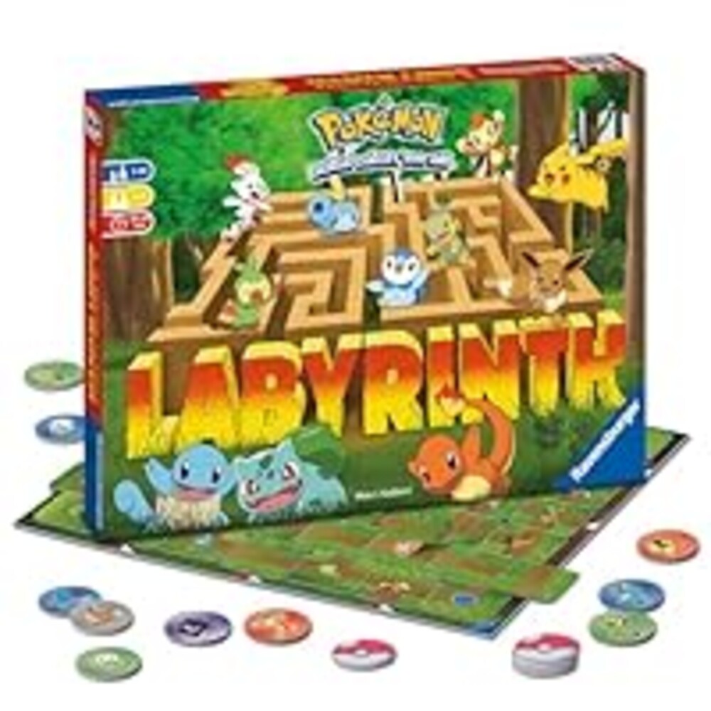 Ravensburger Labyrinth Pokemon Board Game - A Strategic Maze Adventure for Family Nights & Pokemon Parties - Includes Pikachu, Bulbasaur, and More - Great Birthday Gift for Kids Ages 7 and Up