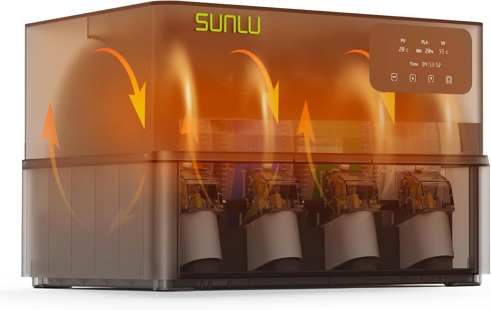 SUNLU AMS Heater, Compatible with Bambu Lab AMS Gen 1, Drying While Printing Filament Dryer, 70°C Efficient Heating, Simple Installation, Smart Humidity Control & 4-Spool Large Capacity