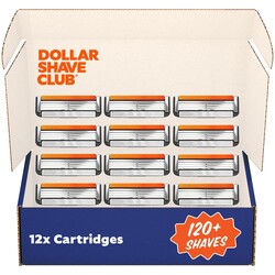 Dollar Shave Club | 4 Blade Razor Refills (12 Pack) | Swift Rinse Blades for Longer and Thicker Hair